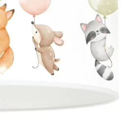 Duolla Freddy hengelampe, Ø 35 cm, fargerik, dyr, stoff, E27 Online