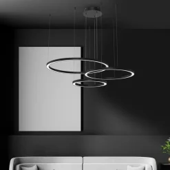 Eko-Light Galaxia LED hengelampe, plast, svart, 3-lys, 85 W| Led-Innendørs|Pendellamper