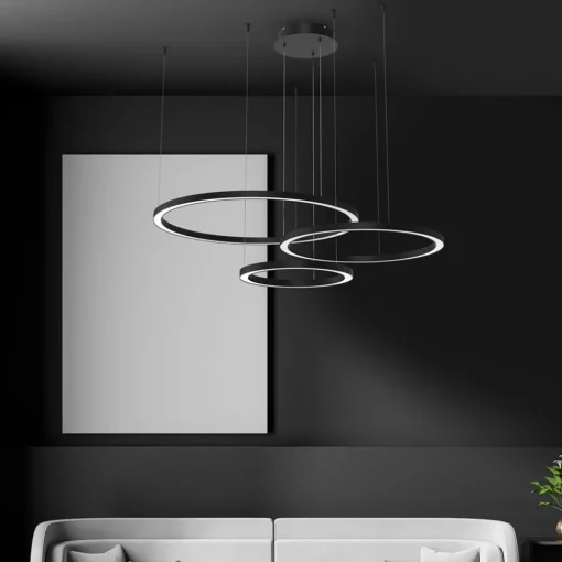 Eko-Light Galaxia LED hengelampe, plast, svart, 3-lys, 85 W| Led-Innendørs|Pendellamper