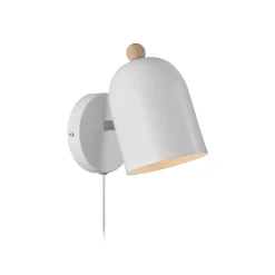 Nordlux Gaston vegglampe med kabel og støpsel, metall, hvit| Vegglamper
