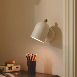 Nordlux Gaston vegglampe med kabel og støpsel, metall, hvit| Vegglamper