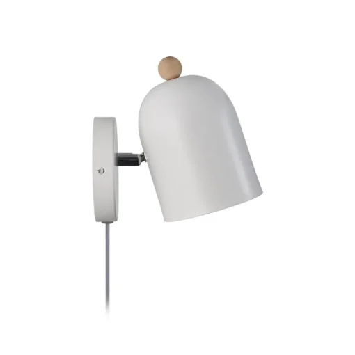 Nordlux Gaston vegglampe med kabel og støpsel, metall, hvit| Vegglamper