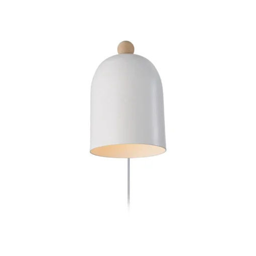 Nordlux Gaston vegglampe med kabel og støpsel, metall, hvit| Vegglamper