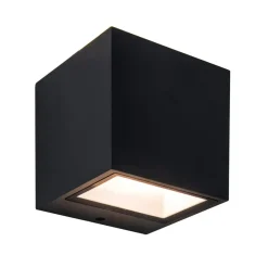 LUTEC Gemini utendørs LED-vegglampe matt svart 8,8cm| Vegglamper Utendørs