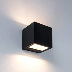 LUTEC Gemini utendørs LED-vegglampe matt svart 8,8cm| Vegglamper Utendørs