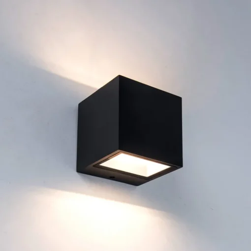 LUTEC Gemini utendørs LED-vegglampe matt svart 8,8cm| Vegglamper Utendørs