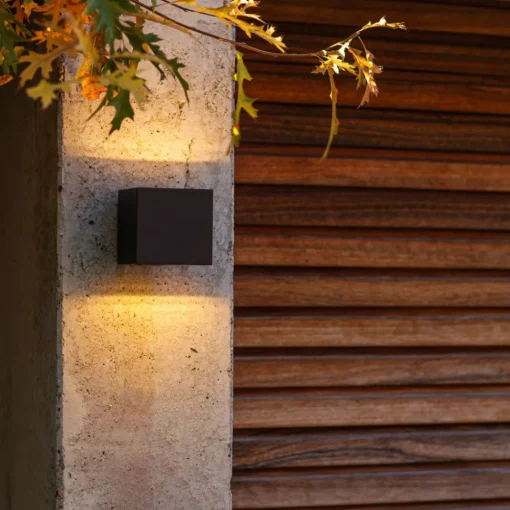 LUTEC Gemini utendørs LED-vegglampe matt svart 8,8cm| Vegglamper Utendørs