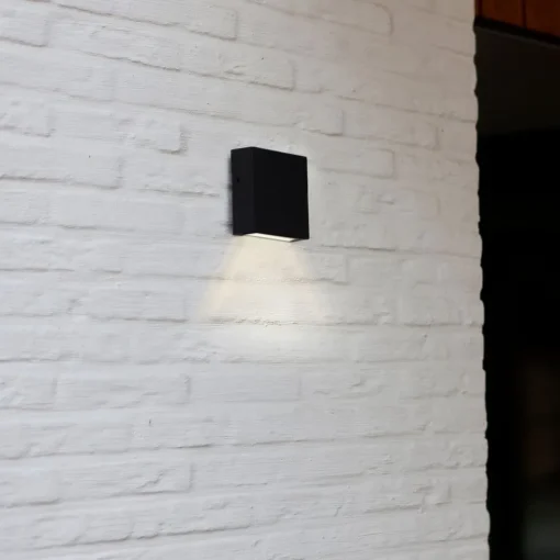 LUTEC Gemini XF utendørs LED-vegglampe, matt svart| Kommersiell Utebelysning