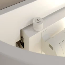 Lindby Gipsvegglampe Azriel, hvit halvrund, tre trinn| Design- Og Hotellbelysning|Vegglamper