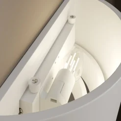 Lindby Gipsvegglampe Azriel, hvit halvrund, tre trinn| Design- Og Hotellbelysning|Vegglamper