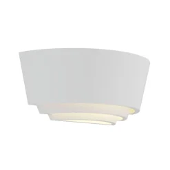 Lindby Gipsvegglampe Azriel, hvit halvrund, tre trinn| Design- Og Hotellbelysning|Vegglamper