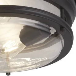 Searchlight Glasgow taklampe med glasskjerm, IP44 svart Online