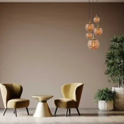 Steinhauer Glass-hengelampe Glasbol, messing, 5 lyskilder| Pendellamper