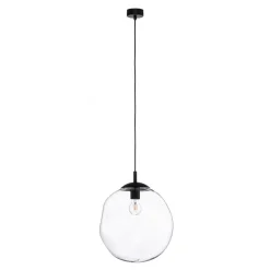 TK Lighting Glass-hengelampe Sol, Ø 35cm svart/klar| Pendellamper