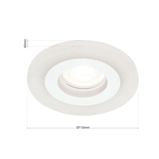 ORION Glow innfelt spot, hvit, metall, Ø 11 cm, GU10 Discount