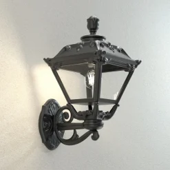 Fumagalli Golia utendørs vegglampe, svart, klar 2 700 K