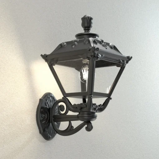 Fumagalli Golia utendørs vegglampe, svart, klar 2 700 K