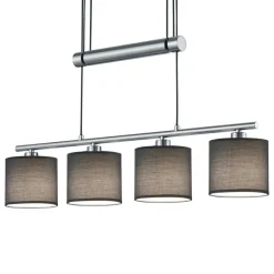 Trio Lighting Grå stoffskjermer - Garda 4 lyskilder hengelampe New