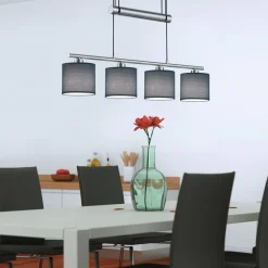 Trio Lighting Grå stoffskjermer - Garda 4 lyskilder hengelampe New