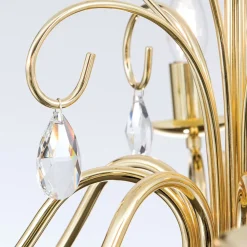 ORION Grasiøs FIORETTO lysekrone i gull med åtte lys| Lysekroner