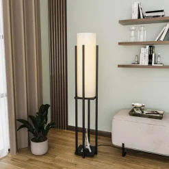 Opviq Gulvlampe 8125, svart/hvit, metall/canvas, høyde 130 cm Sale