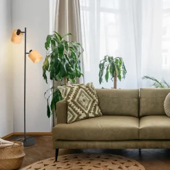 Steinhauer Gulvlampe bambus, 2-lys New