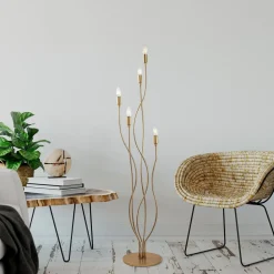 Opviq Gulvlampe Bonibon 13237 gullfarget metall Høyde 160 cm 5 lyskilder Best