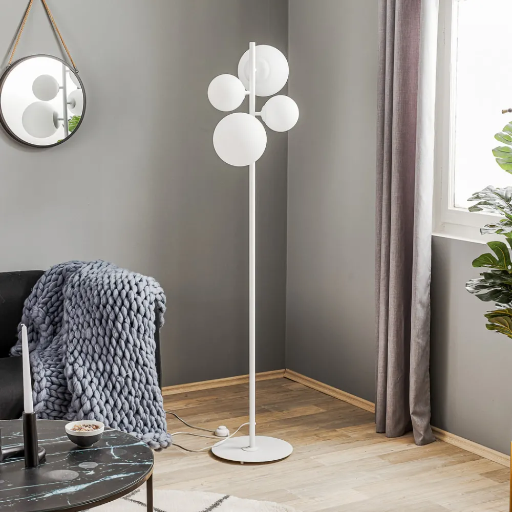 ALDEX Gulvlampe Dione, 4 lyskilder, hvit Online