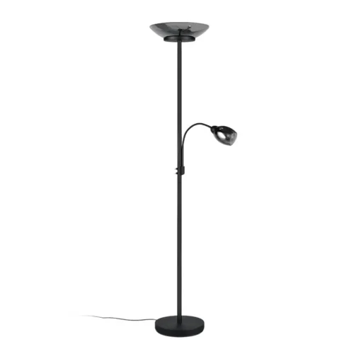 Reality Leuchten Gulvlampe Gerry, svart matt, metall, høyde 180 cm| Gulvlamper
