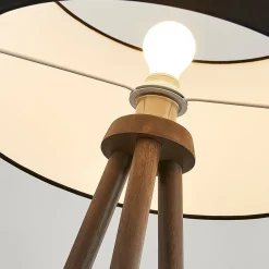 Lindby Gulvlampe i tekstil Majken – mørkegrå/svart| Gulvlamper