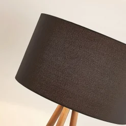 Lindby Gulvlampe i tekstil Majken – mørkegrå/svart| Gulvlamper