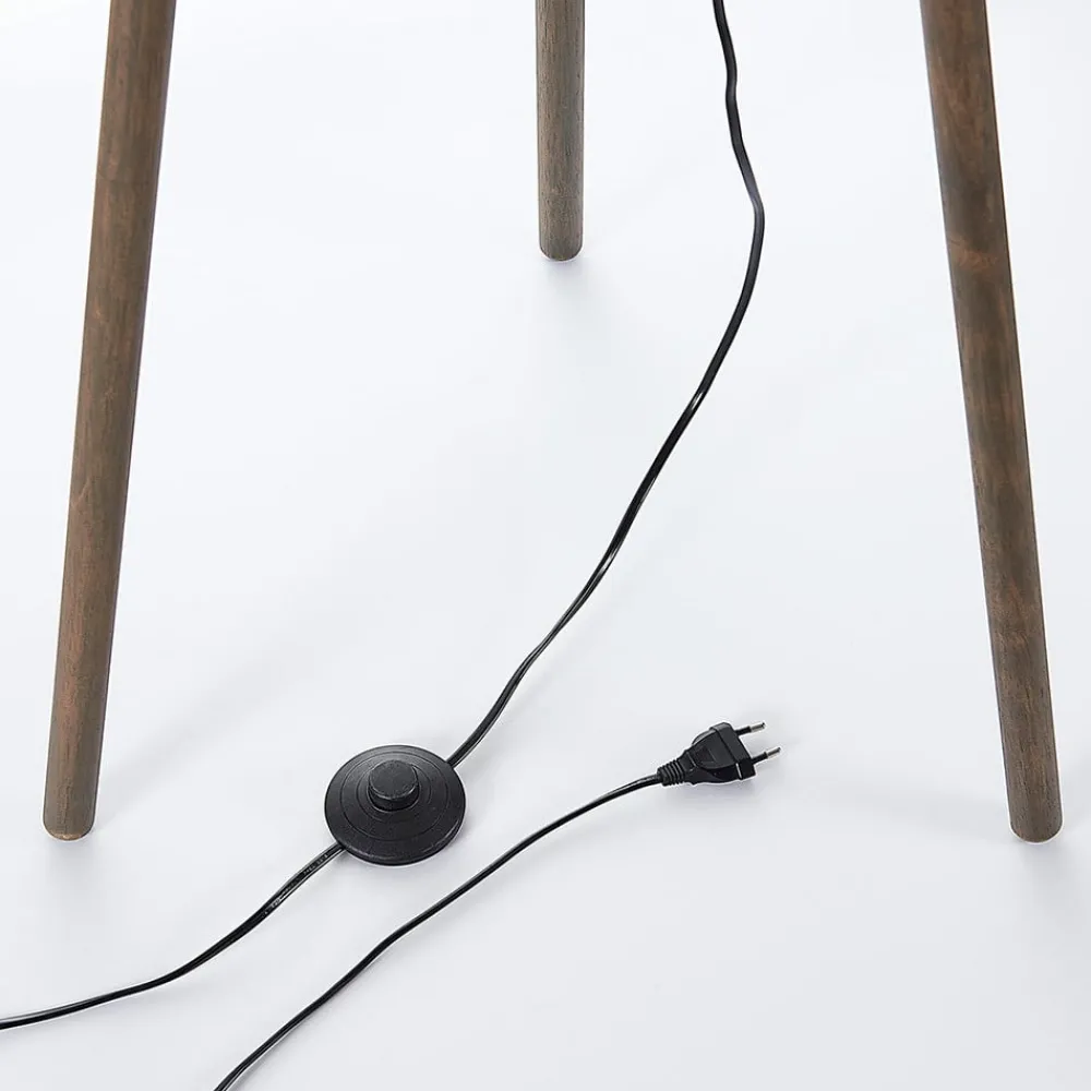 Lindby Gulvlampe i tekstil Majken – mørkegrå/svart| Gulvlamper