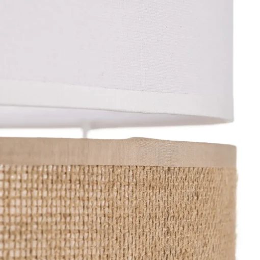 TK Lighting Gulvlampe Linobianco, skjerm i stoff og jute Online