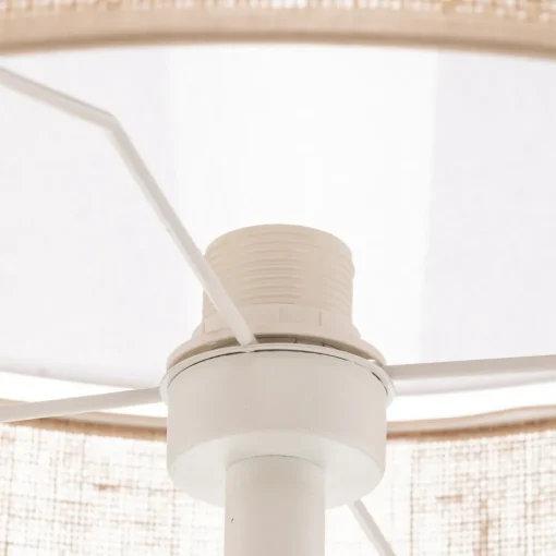 TK Lighting Gulvlampe Linobianco, skjerm i stoff og jute Online