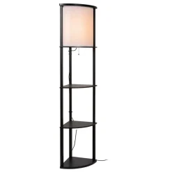 Lucide Gulvlampe Menno, svart, bomull, 162,3 cm, E27| Gulvlamper