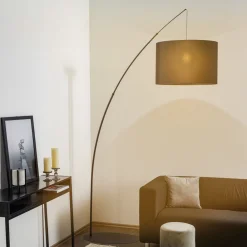TK Lighting Gulvlampe Moby Black med tekstilskjerm