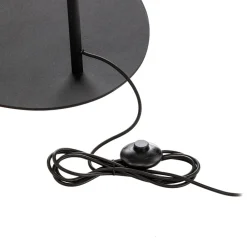 TK Lighting Gulvlampe Moby Black med tekstilskjerm