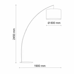 TK Lighting Gulvlampe Moby Nature med tekstilskjerm Discount
