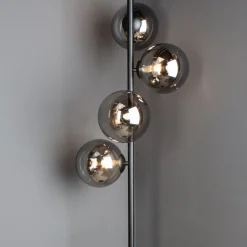 Eco-Light Gulvlampe Neptun med røykglasskuler, svart Outlet