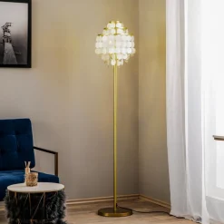 ONLI Gulvlampe Ruben med perlemorsskiver| Gulvlamper