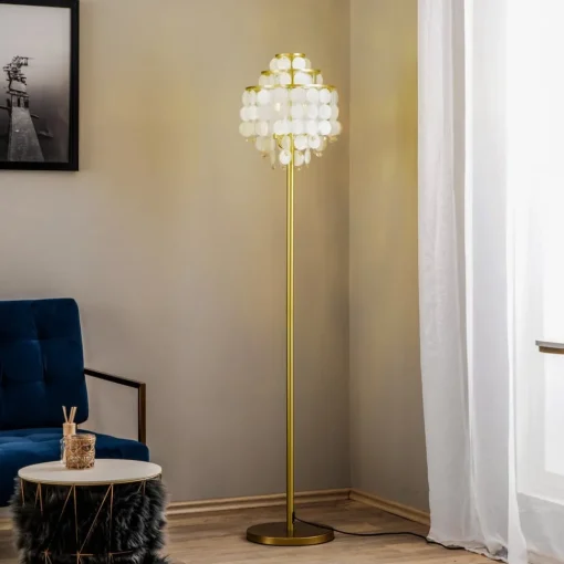 ONLI Gulvlampe Ruben med perlemorsskiver| Gulvlamper