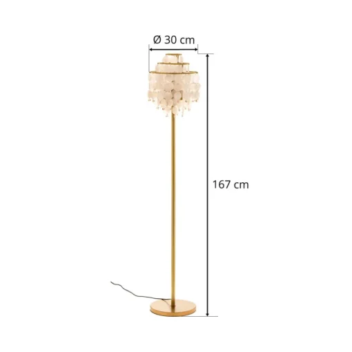 ONLI Gulvlampe Ruben med perlemorsskiver| Gulvlamper