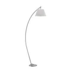 ONLI Gulvlampe Sinea, sølv/sølv, høyde 110 cm, jern, tekstil Hot