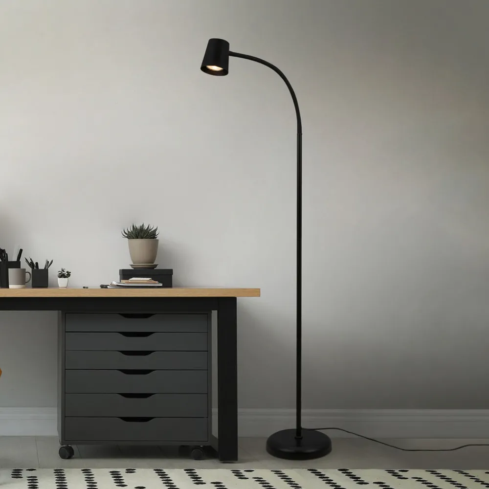 Briloner Gulvlampe Skriva, justerbar, GU10, svart Discount