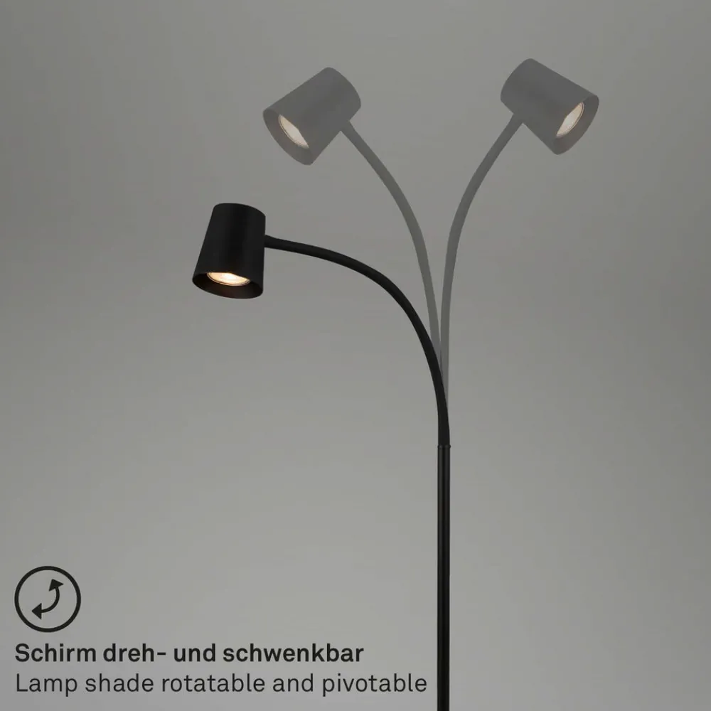 Briloner Gulvlampe Skriva, justerbar, GU10, svart Discount