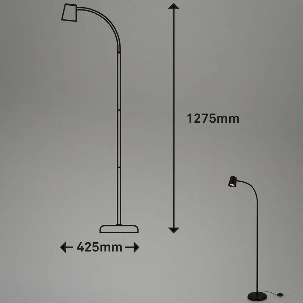 Briloner Gulvlampe Skriva, justerbar, GU10, svart Discount