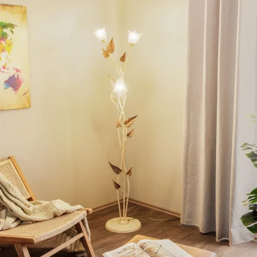 ONLI Gulvlampe Vanda i florentinsk stil, elfenben| Gulvlamper
