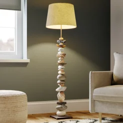 ONLI Gulvlampe Vera med stoffskjerm og steindekor Hot