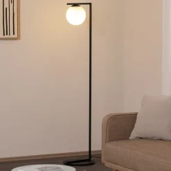ALDEX Gulvlampe Zac med kuleformet lampeskjerm, svart| Gulvlamper
