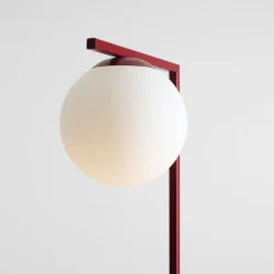 ALDEX Gulvlampe Zac, opal/vinrød, 1 lyskilde Hot